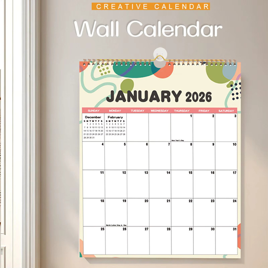 Wandkalender 2026 als Planer und Familienorganizer mit 12 Monaten und Zielverfolgung in Mehrfarbig - Bild 2