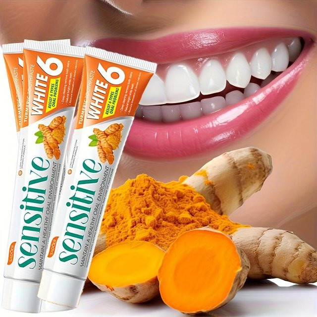 Ni Ni Zahnpasta Sensitiv-Formel mit Kurkuma, Orange - Bild 1