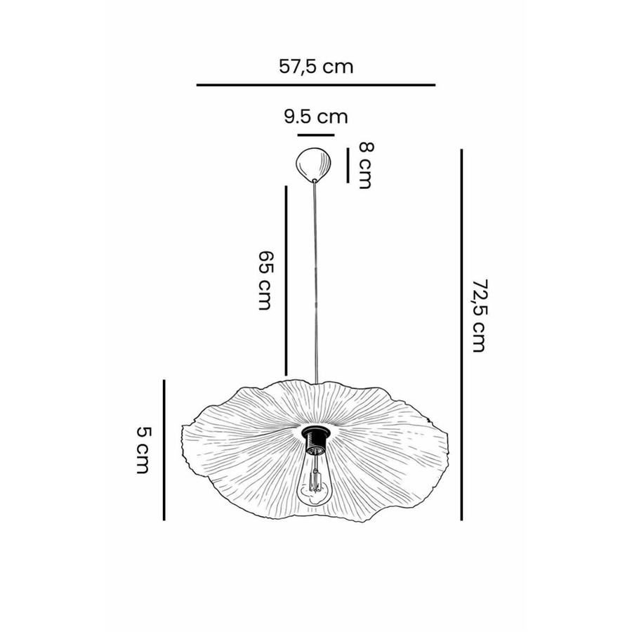 Opviq Pendelleuchte weiß aus Kunststoff mit E27 Fassung, Höhe: 75 cm, Breite: 58 cm, Tiefe: 58 cm - Bild 2