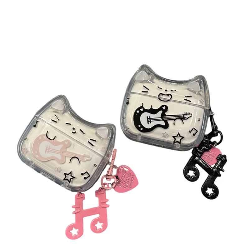 Transparente Schutzhülle im Cartoon-Gitarren-Design für Apple AirPods Pro 1. 2. 3. und 4. Generation - Bild 3