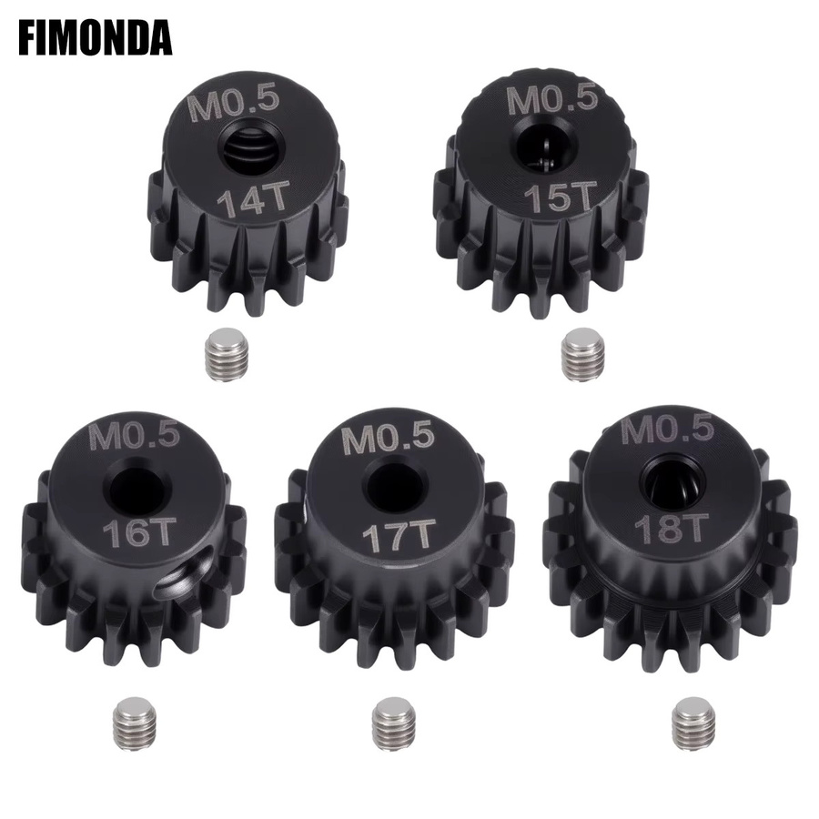 Fimonda Metallzahnrad, M0,5 2mm Schaft 14T-18T, für LOSI 1/18 1/24 Micro-B Buggy, RC Auto Motor Zubehörteil - Bild 2