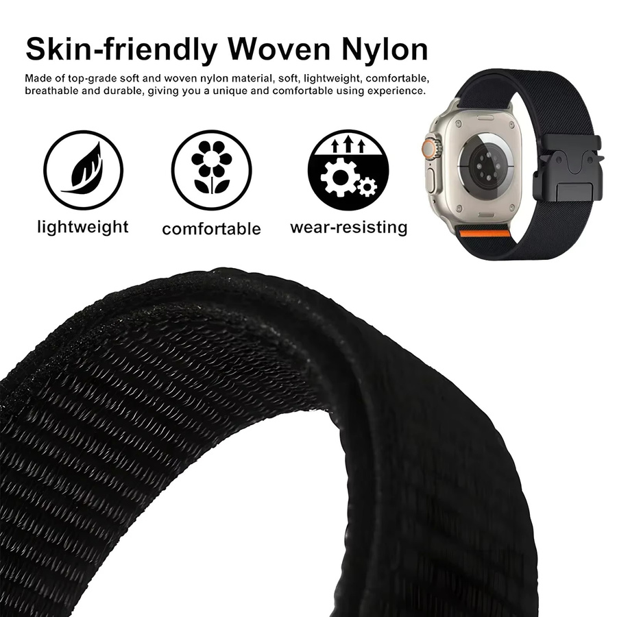 CAOWTAN Uhrenarmband Nylon, geflochten, elastisch, grey, Unisex - Bild 2