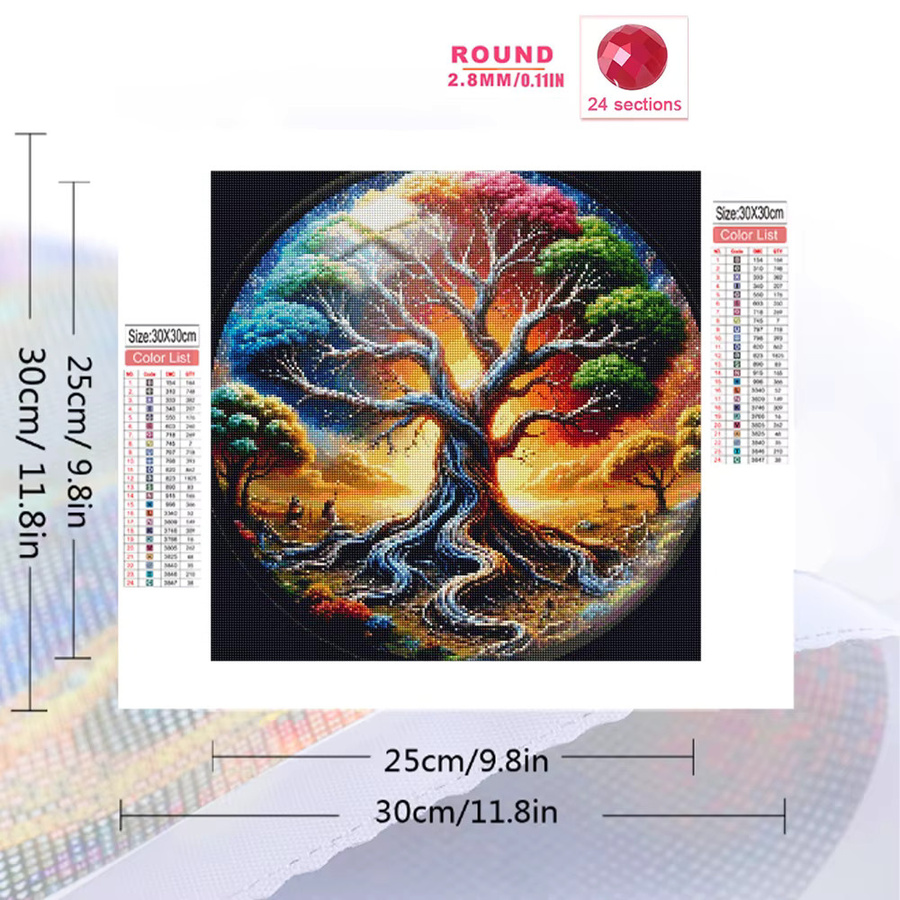 Evershine DIY Diamantmosaik Stickerei Baum Landschaft Malerei in Multicolour, B/T/H: 20 x 20 x 20 cm - Bild 2