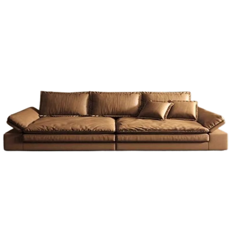 DUTRIEUX Minimalistisches Wohnzimmer Sofa in Braun mit Holzgestell und wasserdichter Polsterung - Bild 3