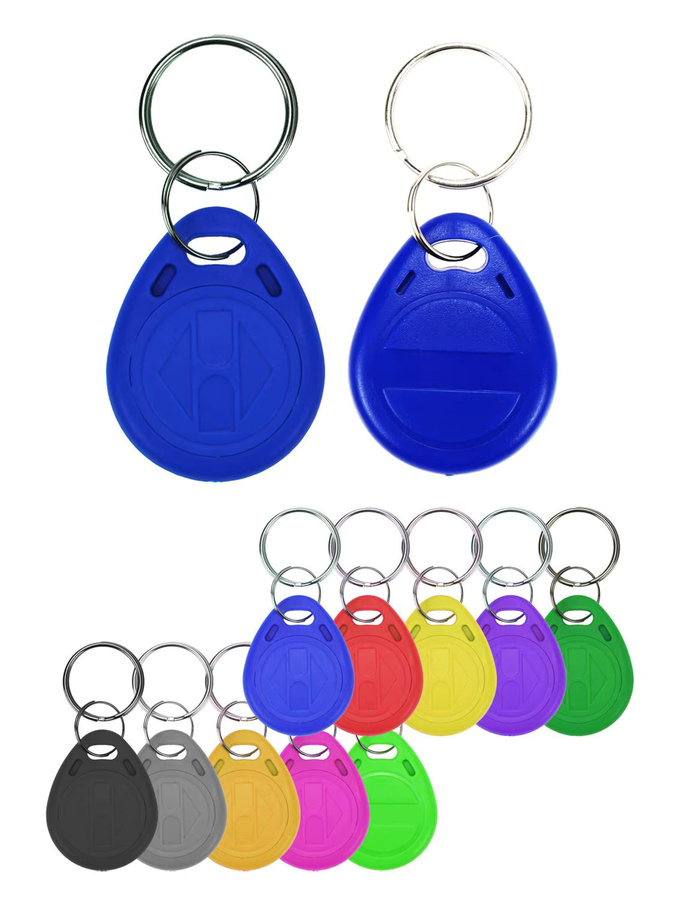5YOA 100 Stück RFID Schlüsselanhänger 125 kHz EM4305 T5577 Wiederbeschreibbare Proximity ID Token Ring in Blau - Bild 3