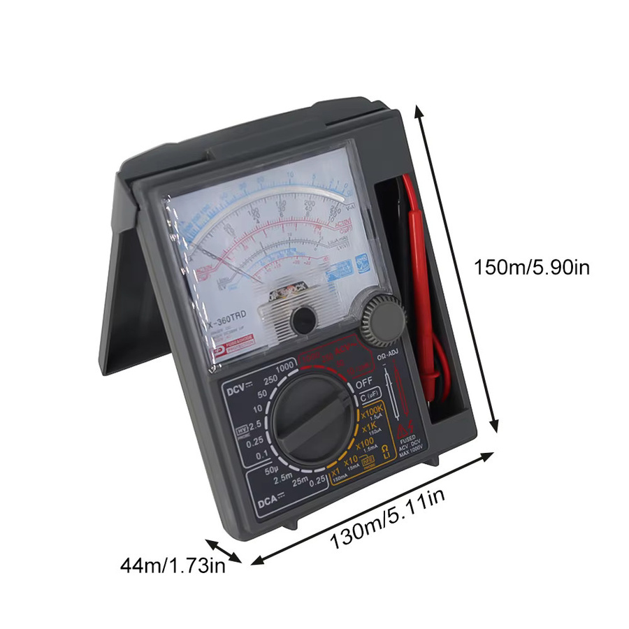 Gaqqee YX-360TRD Analoges Multimeter mit integrierter Prüfspitze für AC/DC-Spannung, Strom, Diode und Ohm - Bild 6