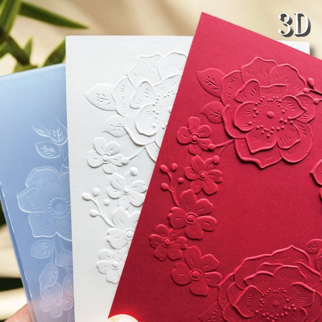 Ruihan 3D-geprägte Feile mit weißem Kunststoff-Texturmuster für DIY-Sammelalben - Bild 1