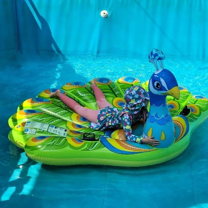 Intex Pfauenförmiger Island-Schwimmring und Flamingo-Aufblasfigur - Bild 2