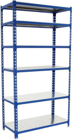 PROREGAL Schwerlastregal Giant Metal Shark, Blau-Verzinkt, H x B x T: 250 x 120 x 50 cm
