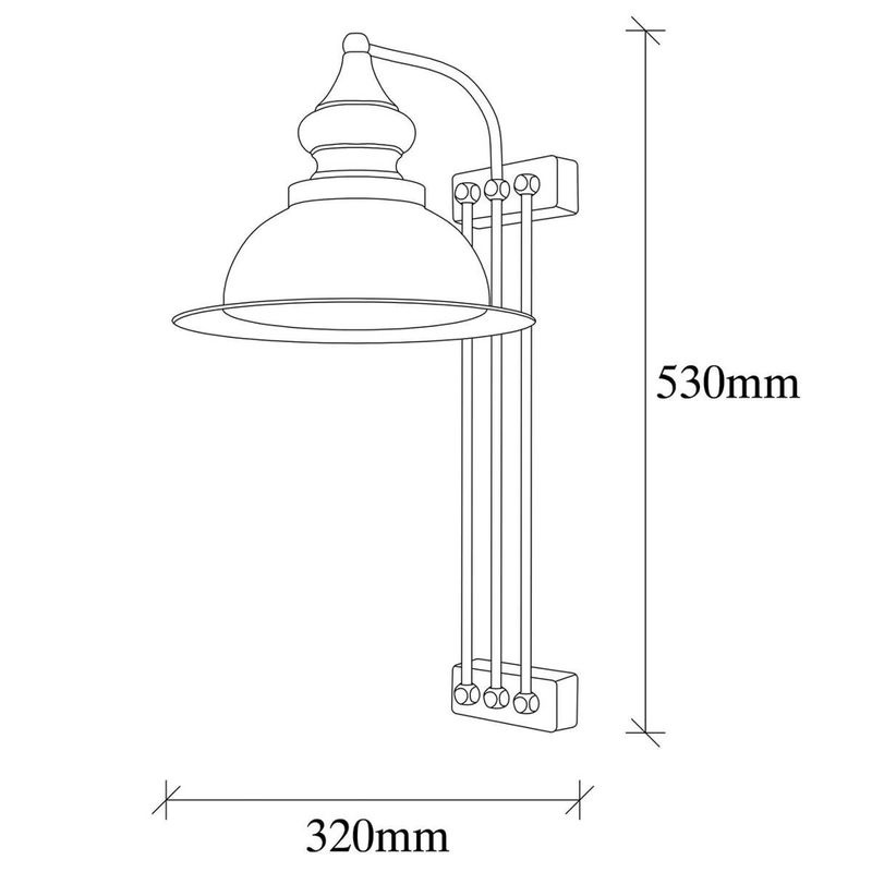 Opviq Wandleuchte aus Metall in Bronze, E27, B/H/T: 32 x 53 x 28 cm - Bild 2