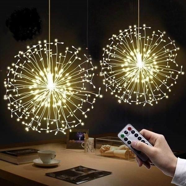 Angel 05 LED-Löwenzahn-Feuerwerk Lichterkette aus Kupfer mit 200 LEDs, RGB Multicolour, dimmbar mit Fernbedienung und IP65 Schutz - Bild 1