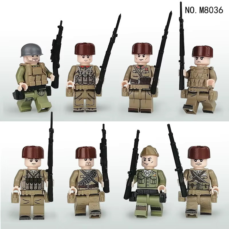 Jiemao Freiwillige Soldaten Minifiguren-Bausatz, Militär-Bausteine - Bild 2