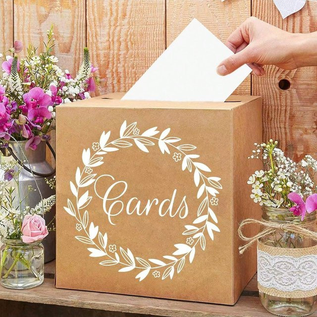 Kraftpapier Geschenkkarton in Braun für Hochzeiten und Geburtstage - Bild 1