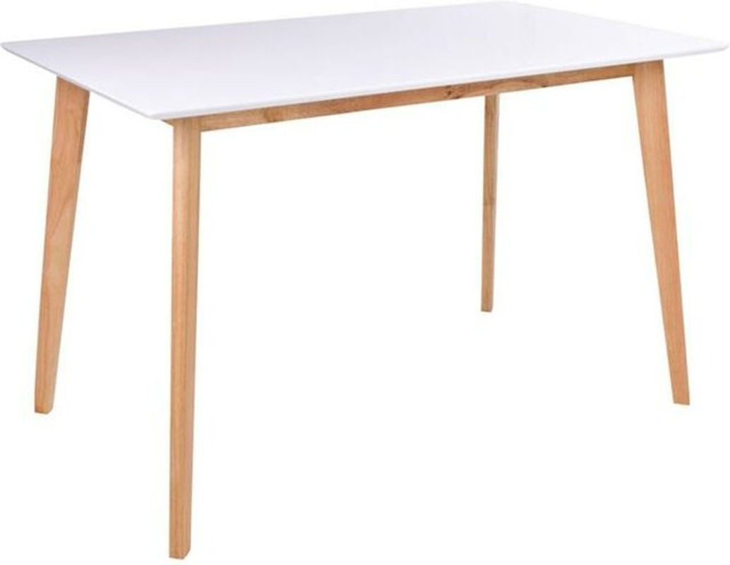 Voss Möbel Couchtisch in Skandinavischem Design, Rechteckig, Weiß und Natur, B: 120 cm - Bild 1