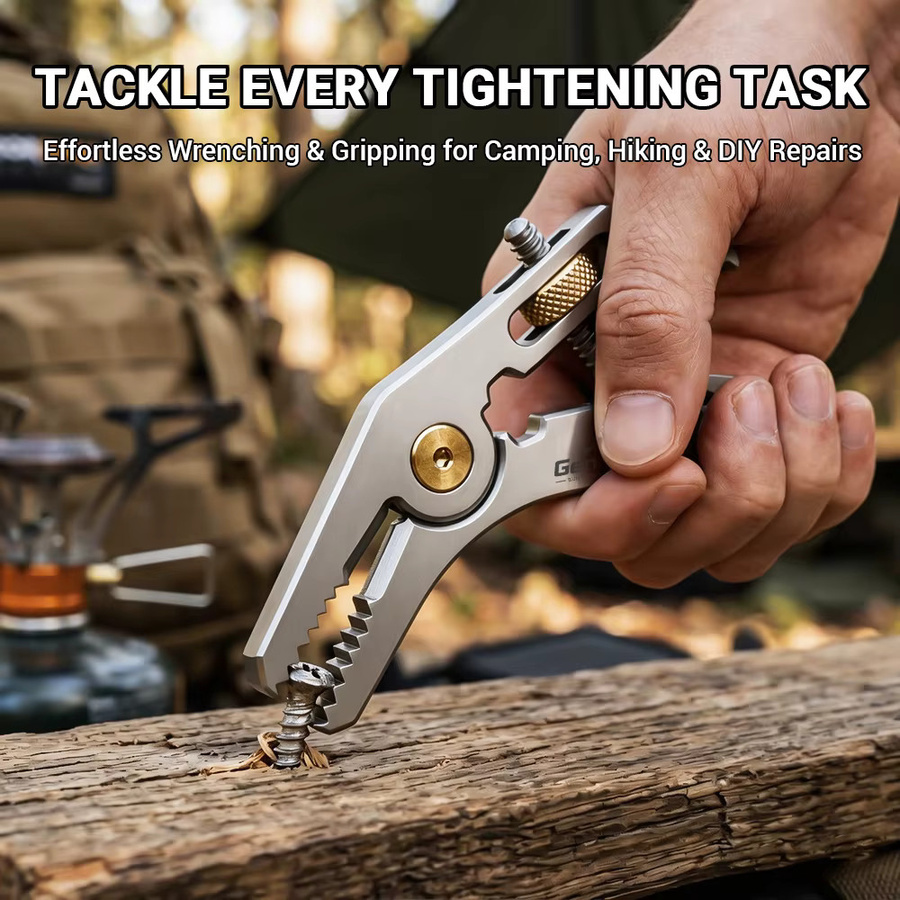 GeneTac 5-in-1 Multifunktions-Taschenwerkzeug aus Edelstahl in Silber als EDC Überlebensausrüstung für Camping, Outdoor und Heimreparaturen - Bild 3