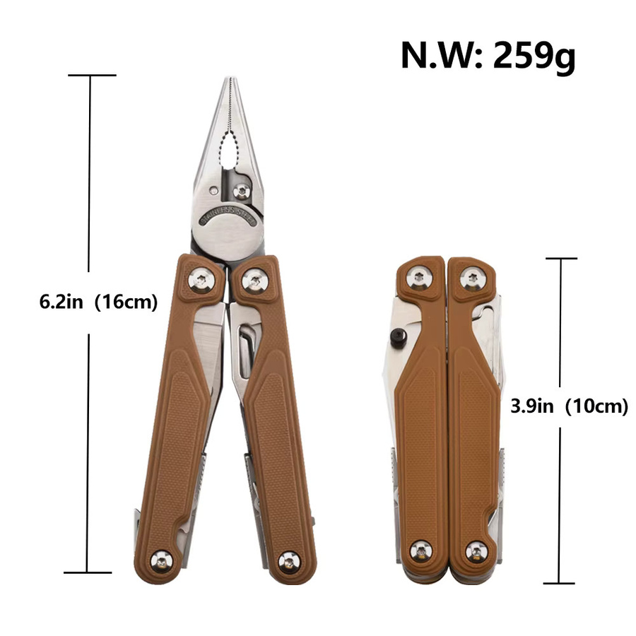 Daicamping DL7 Titan G10 EDC Multi-Tool Kit aus Edelstahl mit Zange und Klappmesser in Silber - Bild 1