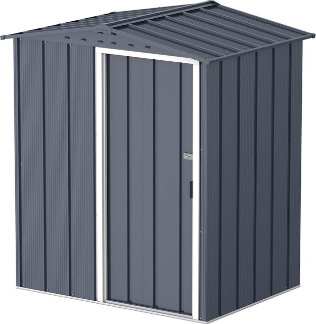 Duramax Metall-Gerätehaus mit Schiebetür in Anthrazit-Weiß - Bild 1