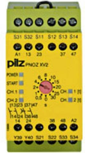PILZ Sicherheitsschaltgerät PNOZ XV2 30/24VDC 2n/o 2n/o t in Gelb B/T/H: 45 x 121 x 87 mm - Bild 1