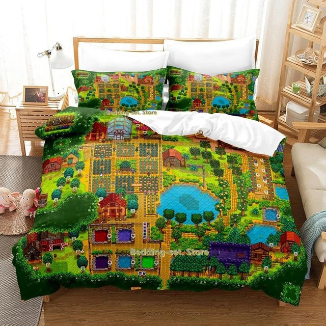 Stardew Valley Bettwäscheset aus Mikrofaser mit Motiv, 2-teilig, Mehrfarbig, B/H: 70 x 133 cm - Bild 1