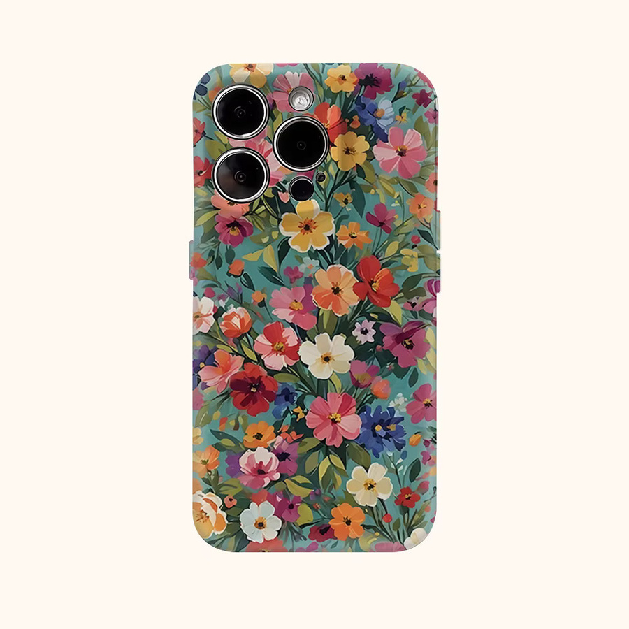 Potdemiel Handyhülle mit Aquarell-Wildblumengarten für iPhone 11 bis iPhone 17 Pro Max Plus, doppelschichtige Rückabdeckung, mehrfarbig - Bild 2