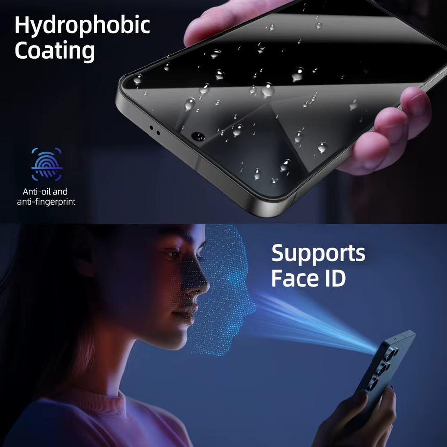NNBILI Sichtschutz-Panzerglas für Samsung Galaxy S26 Ultra, S24 und S25+ mit Fingerabdruck-Entsperrung und Anti-Spy-Funktion - Bild 4