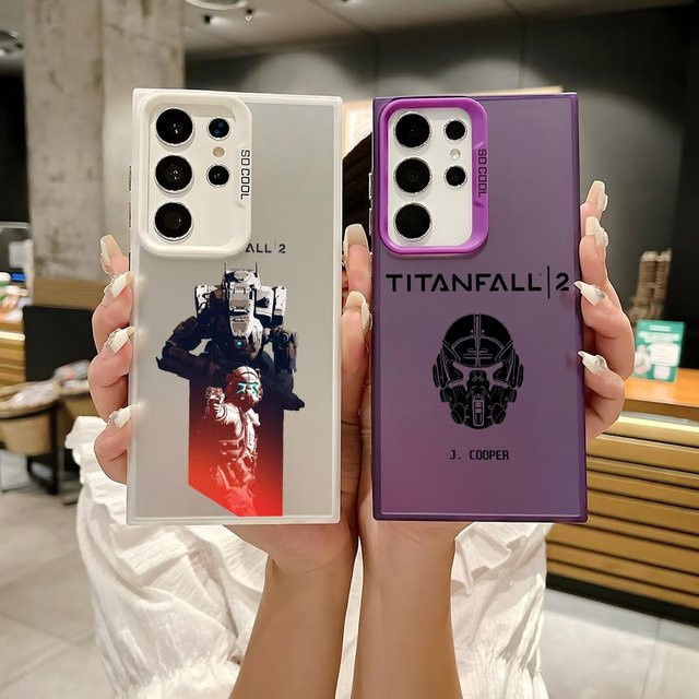 T-TitanfallS 2 Silikon Handyhülle für Samsung Galaxy S25 Edge S24 S23 S22 S21 S20 Ultra in Silber - Bild 1