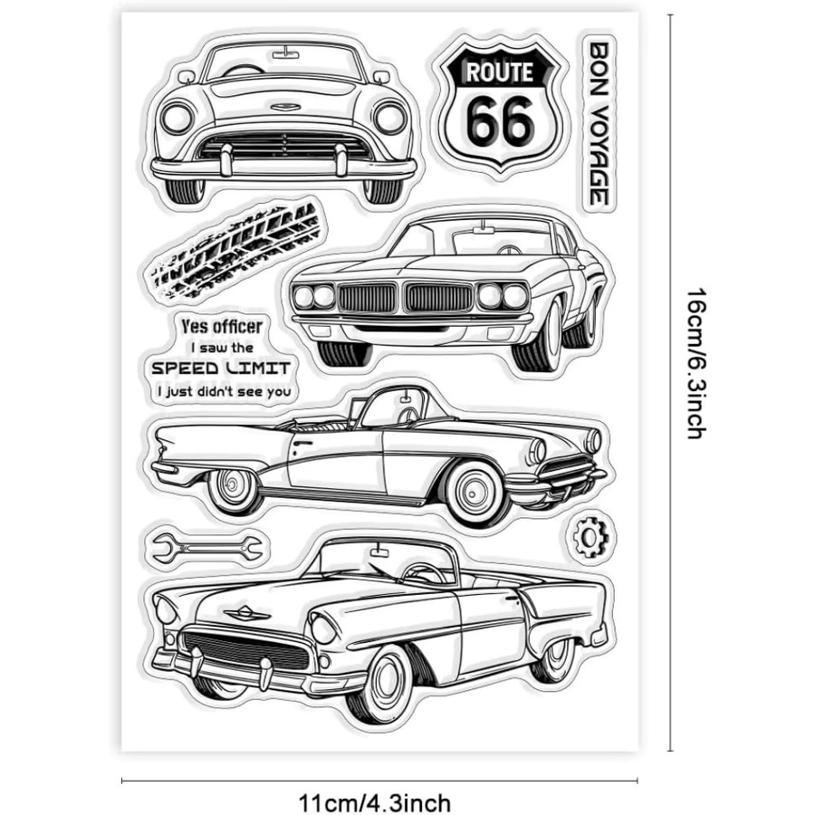 Transparenter Route 66 Stempel für DIY Scrapbooking und Kartenbasteln - Bild 2