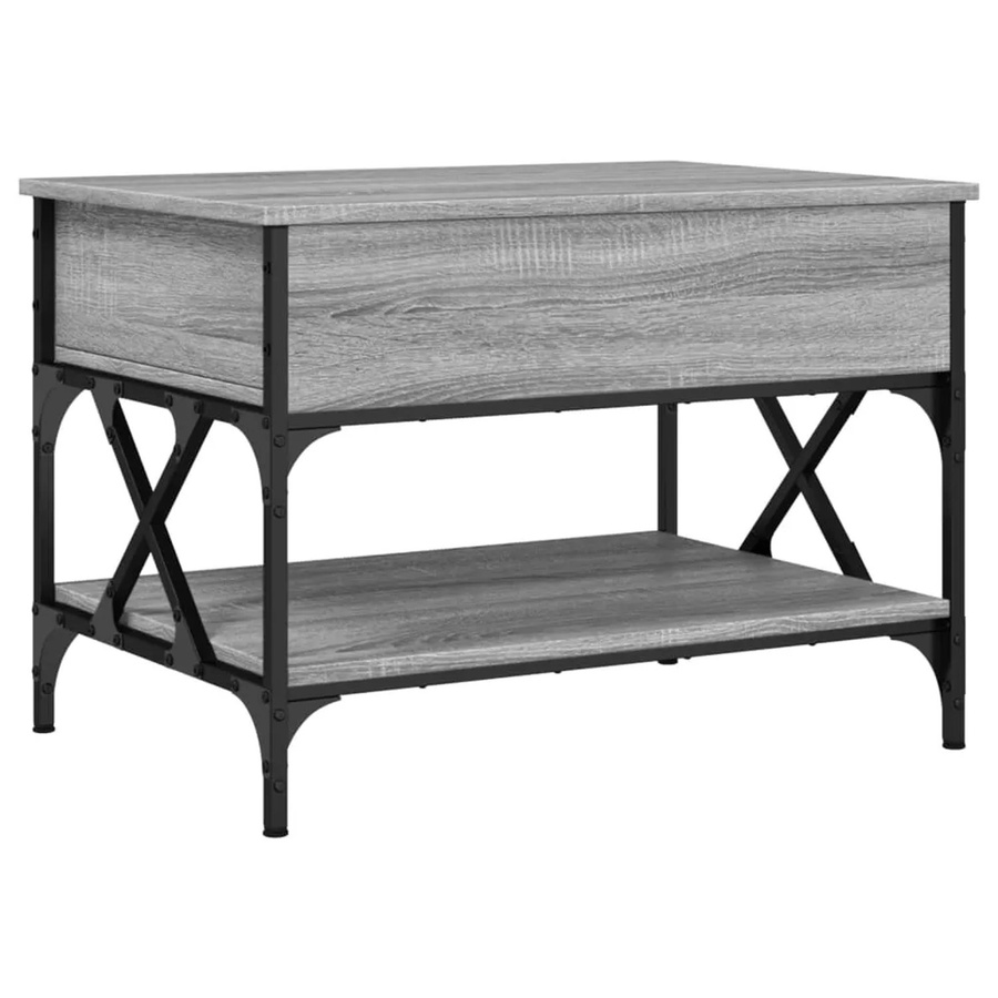 vidaXL Couchtisch Grau Sonoma aus Holzwerkstoff und Metall, B/T/H: 70 x 50 x 50 cm - Bild 2
