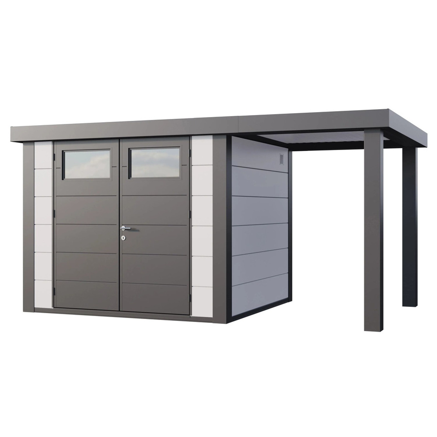 Telluria Gerätehaus Classico mit offener Lounge S Rechts in Weiß, B/H/T: 456 x 219 x 258 cm - Bild 2