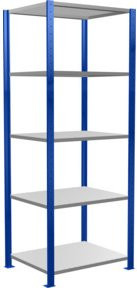 Schulte Grundregal Steckregal MULTIplus150 mit 5 Fachböden und Kreuzstrebe, Farbe: Enzianblau/Verzinkt, B/T/H: 200 x 75 x 60 cm - Bild 1