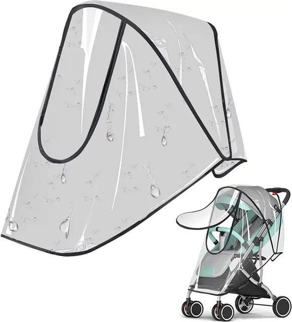 Universal Kinderwagen Regenschutz aus transparentem PVC als Wind- und Sonnenschutz für dein Baby - Bild 1