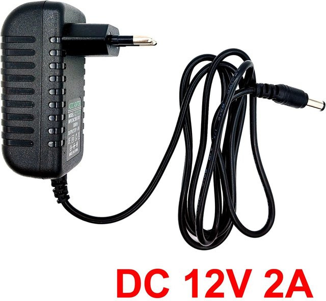 JIENUO Universal Netzteil Konverter mit EU/US Stecker, 12V Gleichstrom Ausgang, Schwarz - Bild 1