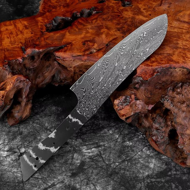 XITUO Santoku Damaszener Stahl Kochmesser mit schwarzer Klinge und Full Tang, 20,32 cm - Bild 1