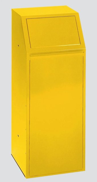 PROREGAL Wertstoffsammler aus verzinktem Stahl mit selbstschließender Einwurfklappe, Gelb, H x B x T: 100 x 40 x 40 cm - Bild 1