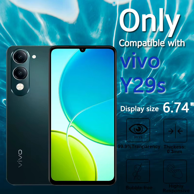 Displayschutzfolie aus gehärtetem Glas für Vivo Y29s und Y29, transparent, kratzfest und fingerabdruckfreundlich - Bild 2