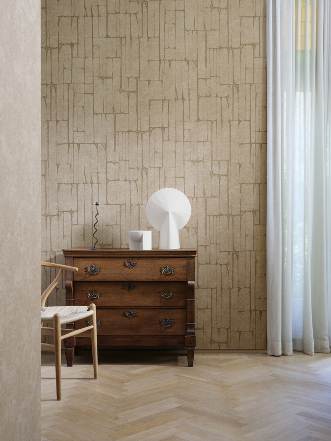 Arte Wallpaper Essentials Solco - Beige, geometrisches Abstract-Design, Non-Woven Tapete - Bild 1