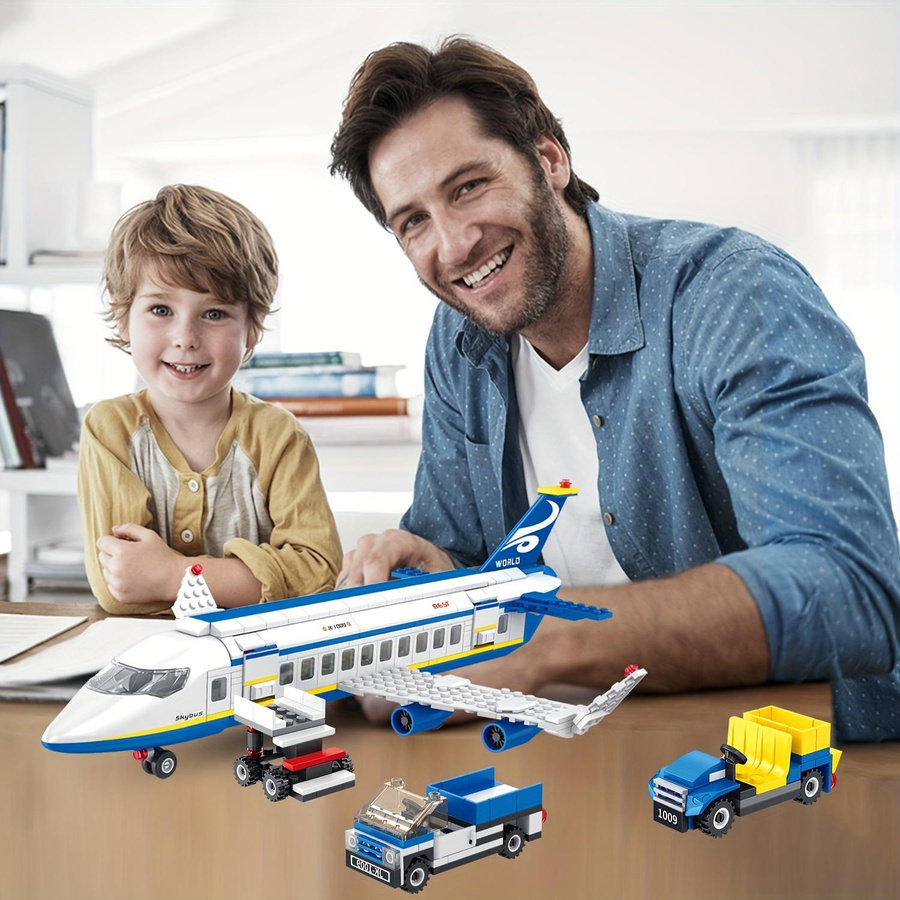 Yiran toy Militärflugzeug Bausteine Transport blau 6-12 Jahre - Bild 3