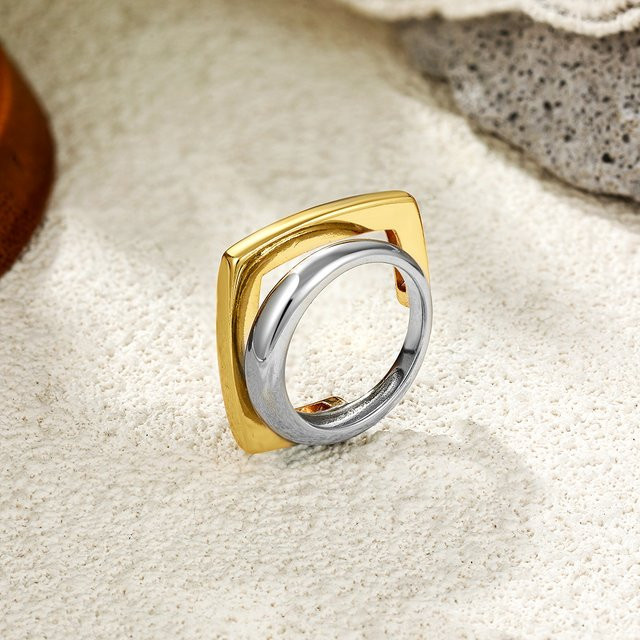 Erpels Ring Edelstahl, Bicolor, Vintage, Damen - Bild 1