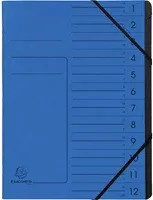 Exacompta Dokumentenmappe DIN A4 mit 12 Fächern und Gummizugverschluss in Blau - Bild 1