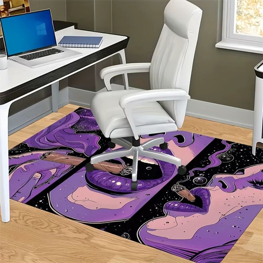 VIKAMA Druckteppich in Lila mit ästhetischem Design für Wohnzimmer, Schlafzimmer oder Büro, maschinenwaschbar - Bild 3