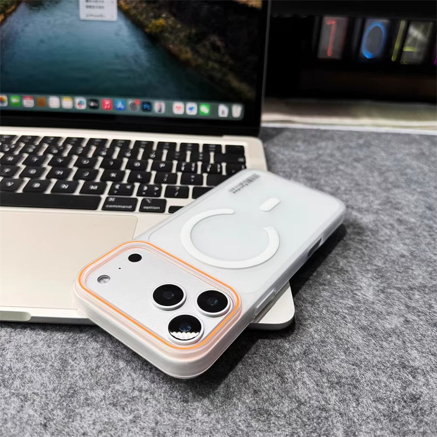 YUEDESHENG Magnetische Slim Hard Case für iPhone 17 Pro Max 16 15 14 13 12 Plus MagSafe kompatibel, Matte durchscheinende Frosted Cover Shell in Weiß und Transparent - Bild 4