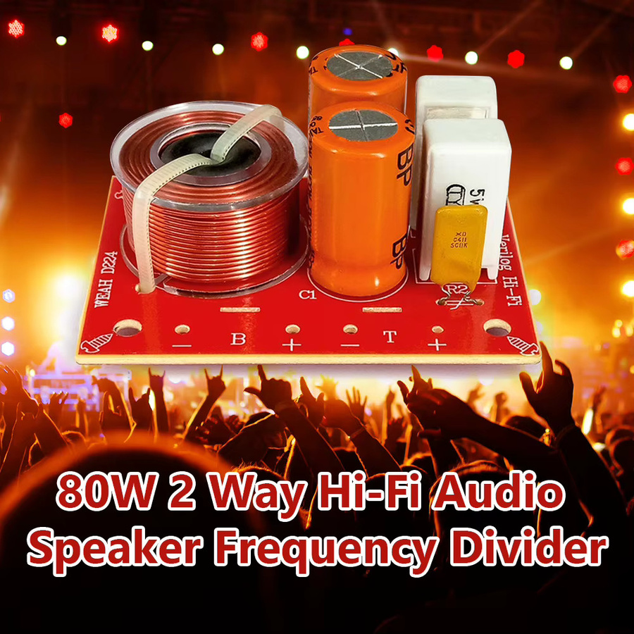 APWIKOGER 2-Wege-HiFi-Audio-Crossover-Filter 120 W Stereo-Frequenzteiler 55 Hz-20 kHz für Lautsprecher - Bild 2