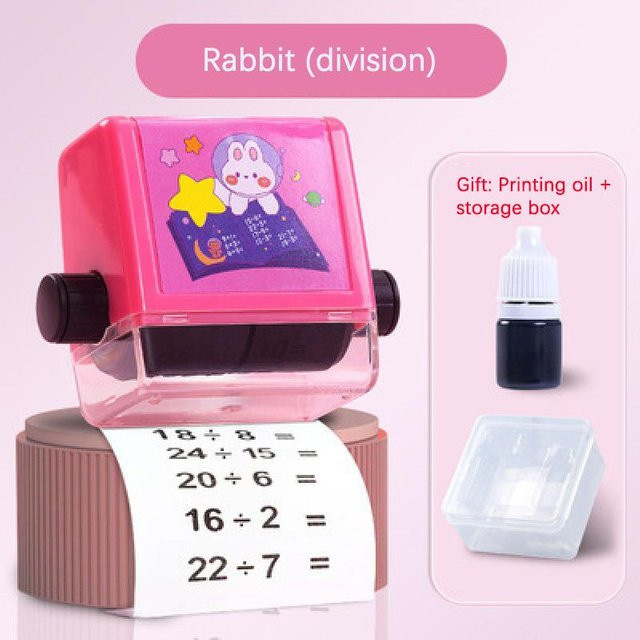 Yiran Furniture Digitaler Roller-Lehrstempel für Mathematik zum Addieren, Subtrahieren, Multiplizieren und Dividieren in Pink - Bild 1