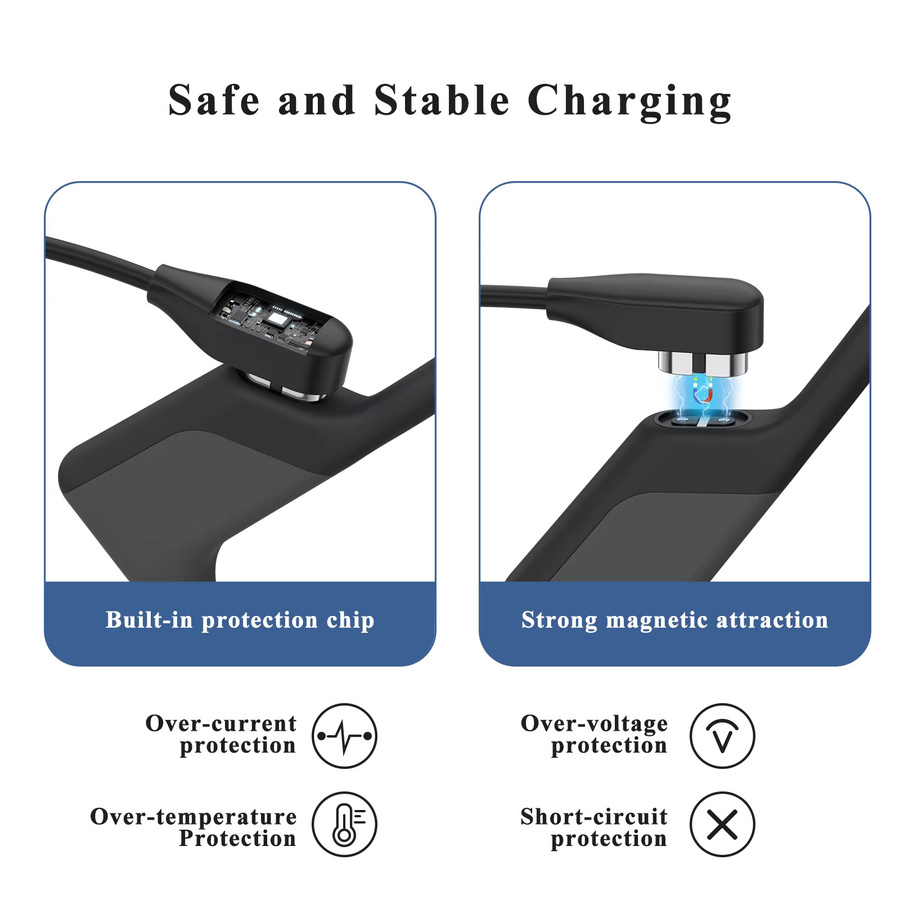 Shokz USB-C Magnetisches Ladekabel in Schwarz für OpenRun Mini Pro und OpenComm ASC100SG Headsets - Bild 2