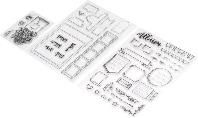 3 Stück GoolRC Clear Stamps aus transparentem TPR-Material in Weiß für DIY-Prägearbeiten - Bild 1