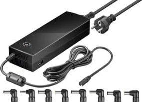 goobay Notebook-Netzteil 12-24V 8,5A in Schwarz mit USB-Anschlüssen - Bild 1