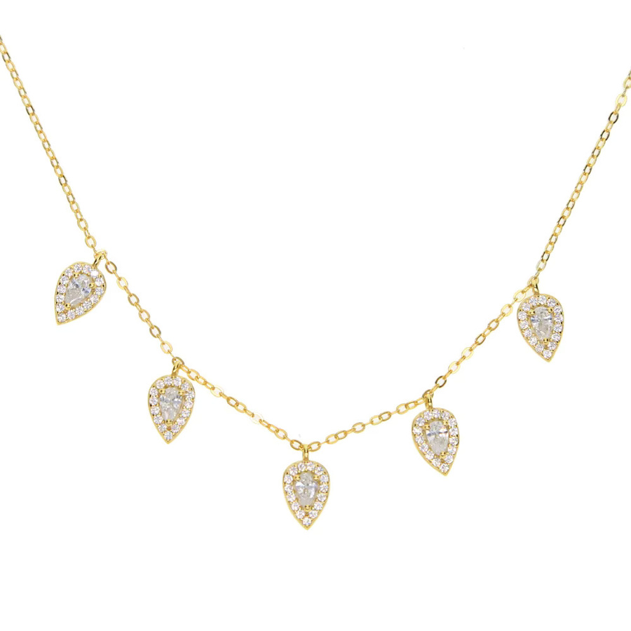 JYZSWBB Halskette, Zirkonia, Gold, Damen - Bild 1