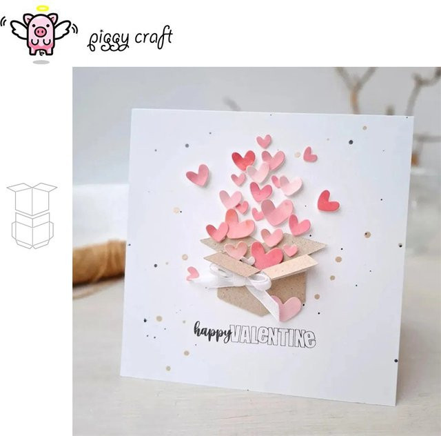 Piggy Craft Metall-Stanzformen für Scrapbook und Papier-Bastelarbeiten, offene Box-Dekoration, Pink - Bild 1