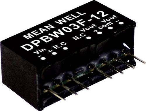 Mean Well DPBW03G-15 DC/DC-Wandlermodul Schwarz, 3W, 2 Ausgänge, 100mA - Bild 1