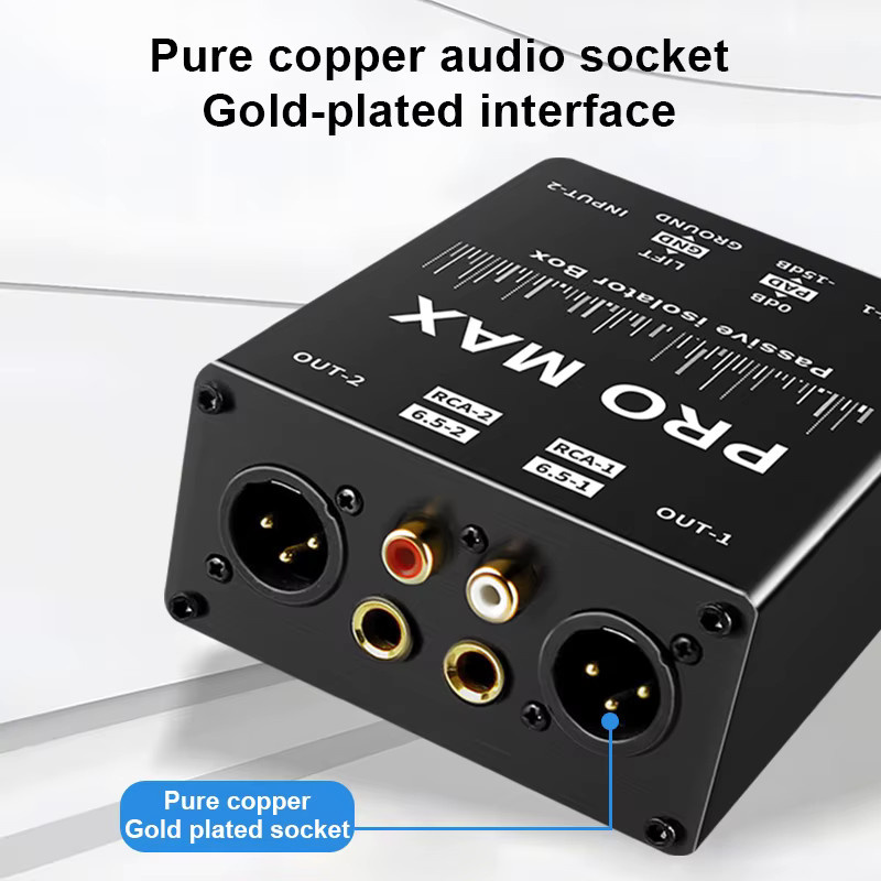 TITAK Multifunktionaler XLR und RCA Audio-Isolator, professioneller Passiv-Rauschfilter in Schwarz für Live-Übertragungen - Bild 4
